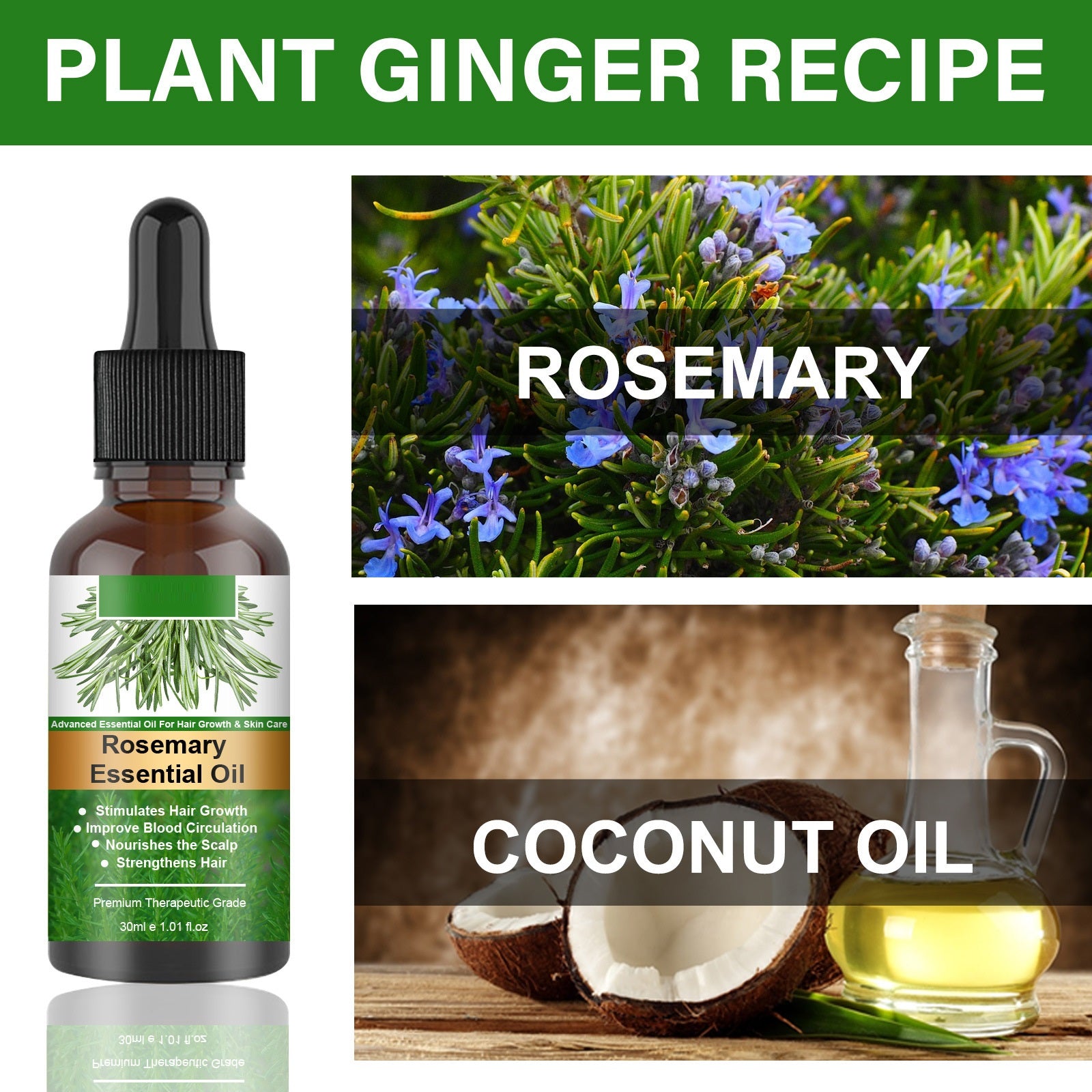 Rosemary Hair Growth Essential Oil – Anti Hair Loss, Scalp Nourishing & Root Strengthening Serum